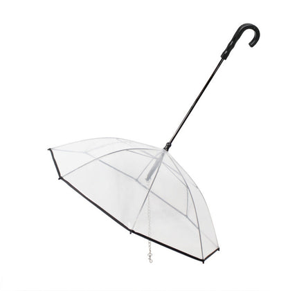 Transparent Dog Umbrella with Leash