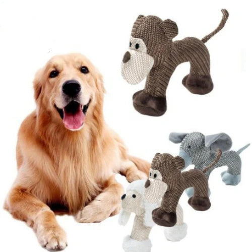 Bite-Resistant Squeaky Dog Toy - Paw & tail