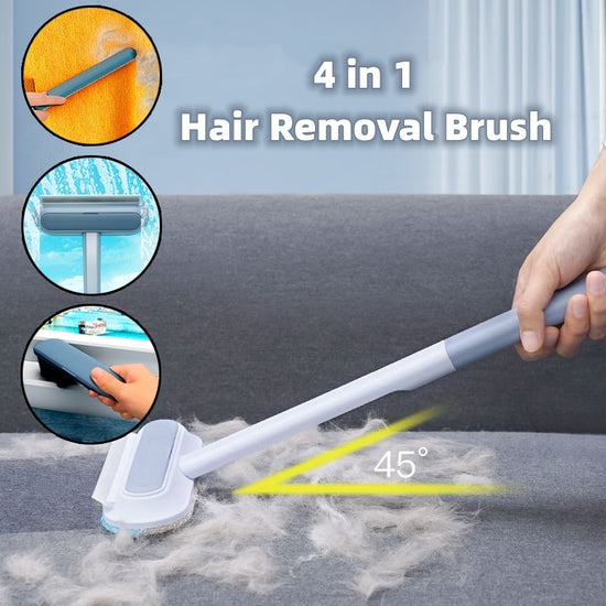 4-in-1 Pet Hair Removal Brush – Multi-Purpose Cleaner for Pets, Furniture & Windows - Paw & tail