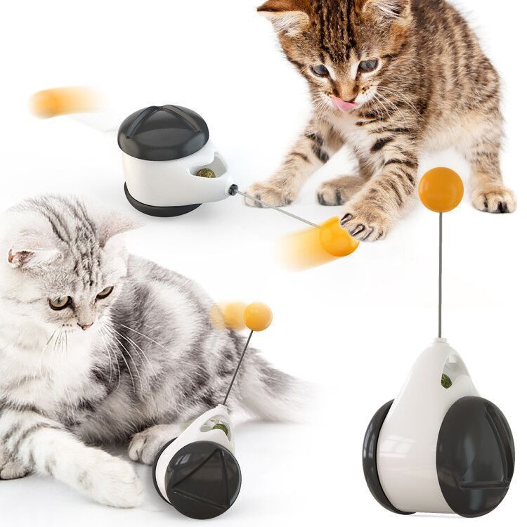 Interactive Smart Cat Toy – Automatic Lifting Teaser Ball - Paw & tail