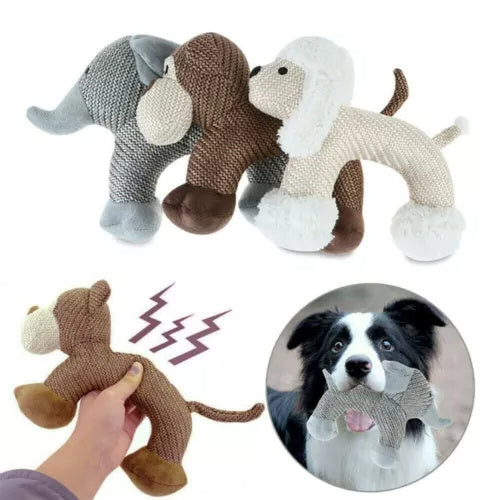 Bite-Resistant Squeaky Dog Toy - Paw & tail