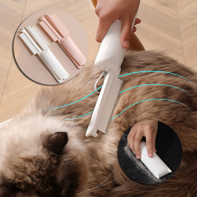 Pet Grooming & Hair Removal Brush – Massage Tool for Cats & Dogs - Paw & tail